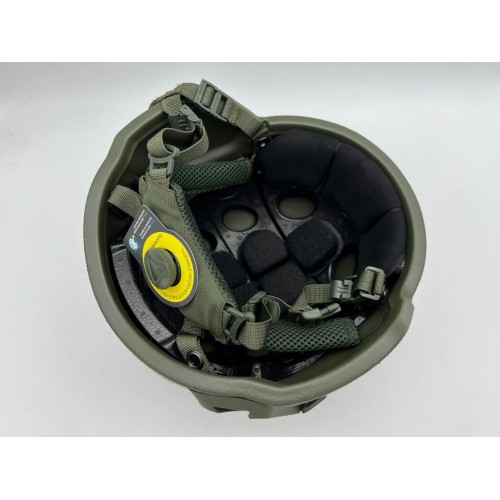 Кевларовый тактический баллистический композитный шлем ACH MICH NIJ IIIA Ops-Core (цвет «олива») / Бр2 класс защиты / с защитой ушей и системой регулировки Венди во Фрязино