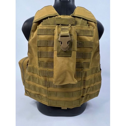 Тактический разгрузочный жилет «5 / пять карманов» с подсумками Tactical Molle Plate Carrier для съемных бронепластин во Фрязино