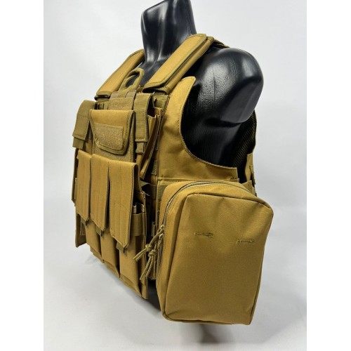 Тактический разгрузочный жилет «5 / пять карманов» с подсумками Tactical Molle Plate Carrier для съемных бронепластин во Фрязино