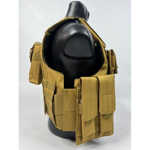 Тактический разгрузочный жилет «5 / пять карманов» с подсумками Tactical Molle Plate Carrier для съемных бронепластин во Фрязино